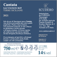 Carica l&#39;immagine nel visualizzatore di Gallery, Vino bianco Sauvignon IGT Terre siciliane -  Cantata
