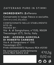 Carica l&#39;immagine nel visualizzatore di Gallery, Zafferano Puro in Stimmi 0,5g
